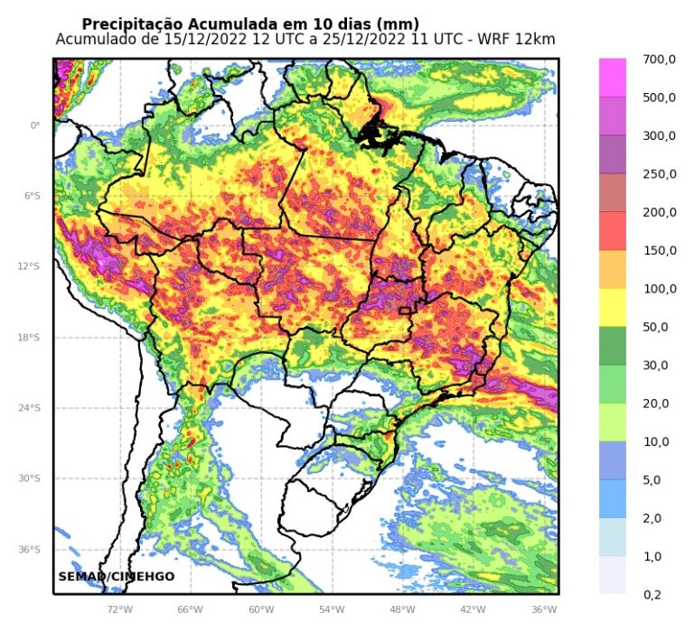 Alerta para chuvas acima da média no Centro, Norte e Nordeste do estado