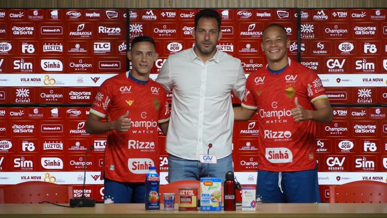 Vila Nova apresentou os atacantes, Caio Dantas e Éverton Brito, liberados para a estreia no Brasileirão