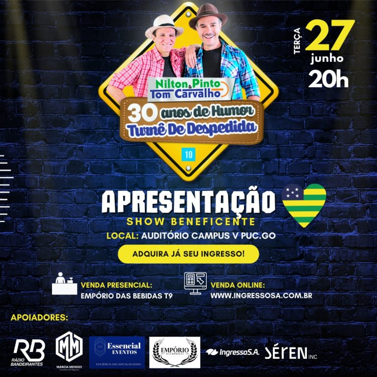 Nilton Pinto e Tom Carvalho fazem show beneficente nesta terça-feira