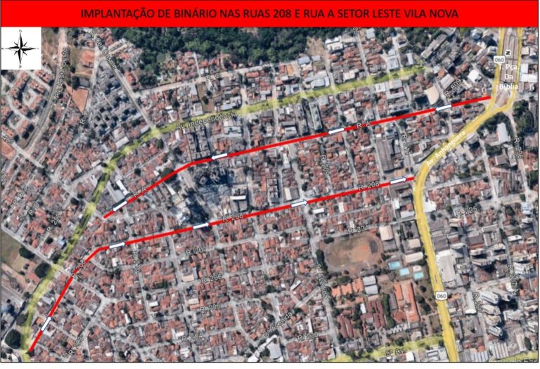 Começam as alterações nas vias do Setor Vila Nova para criação do corredor na Rua 208, em Goiânia