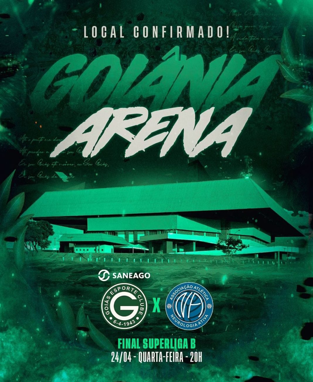 Grande Final da Superliga B, acontece no Goiânia Arena nesta quarta feira,24.