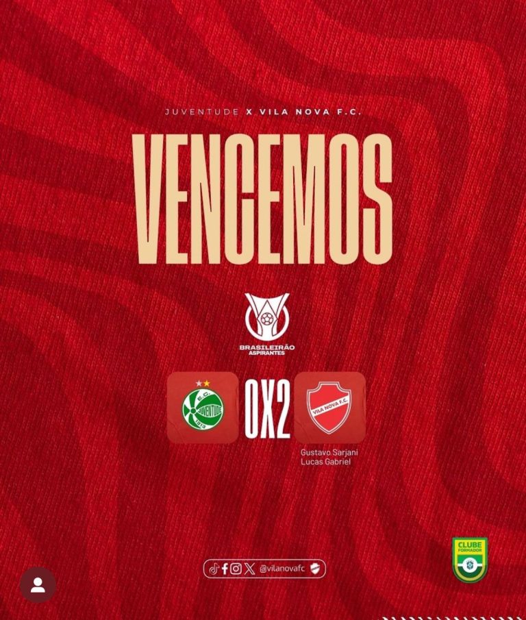 Vila Nova domina o Juventude fora de casa e estreia com vitória no Campeonato Brasileiro sub-23
