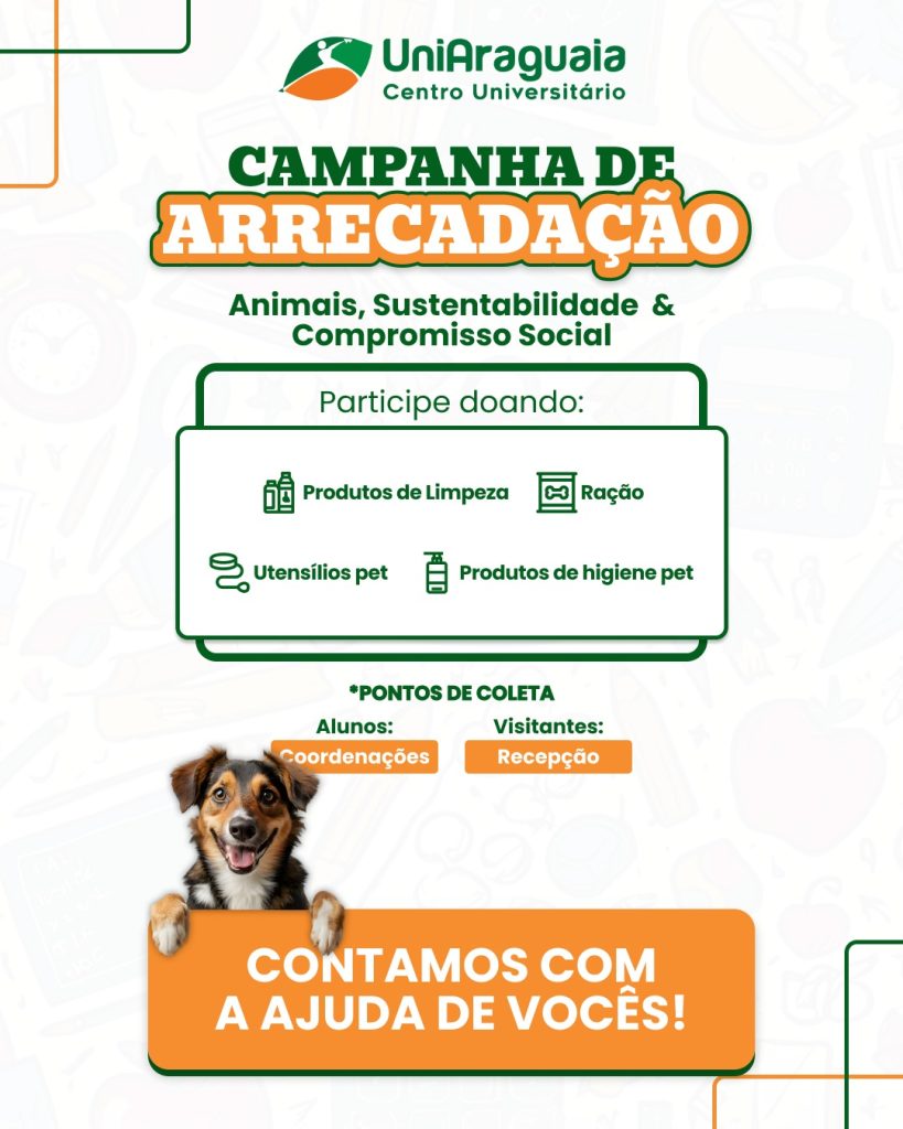 UniAraguaia lança campanha de arrecadação para animais