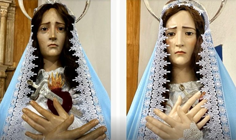 "Restauração" da imagem de Nossa Senhora das Dores em Pirenópolis causa revolta em fiéis