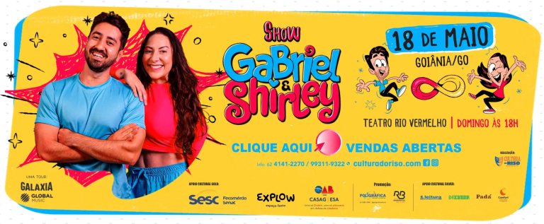 Gabriel e Shirley apresentam show inédito em Goiânia com música e interatividade