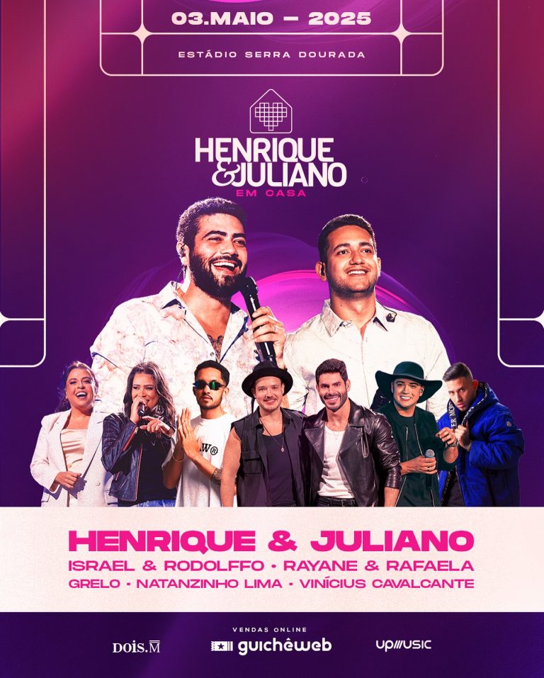 Henrique & Juliano fazem show da turnê ‘Em Casa’ neste sábado em Goiânia