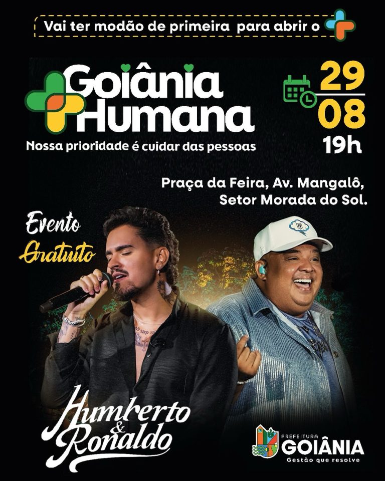 Show gratuito de Humberto & Ronaldo abre programação do Goiânia + Humana, no Setor Morada do Sol