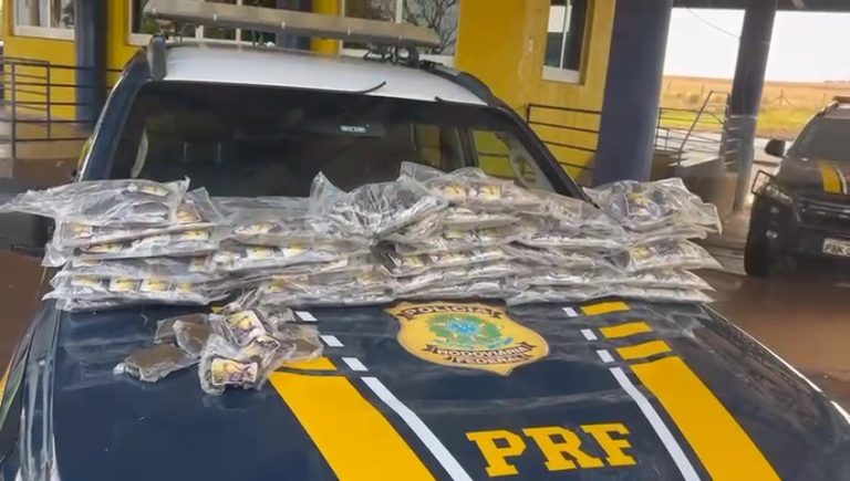 PRF apreende 31 kg de haxixe escondidos em caminhonete na BR-153, em Itumbiara 