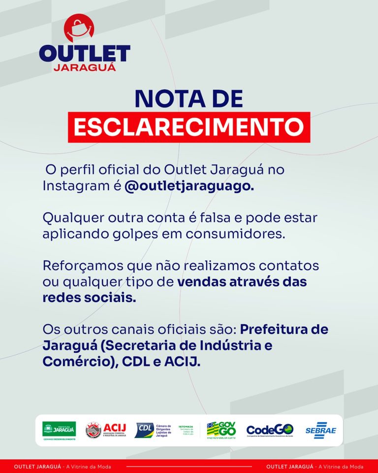 Outlet Jaraguá alerta sobre golpes por contas falsas nas redes sociais 