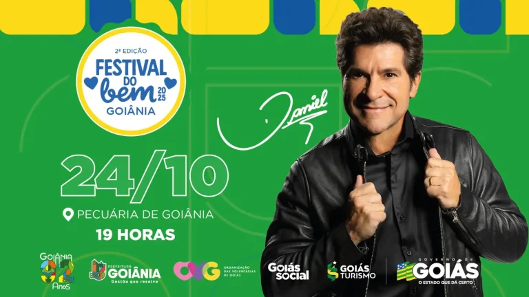 Show do cantor Daniel encerra Festival do Bem nesta sexta-feira (24) na Pecuária de Goiânia