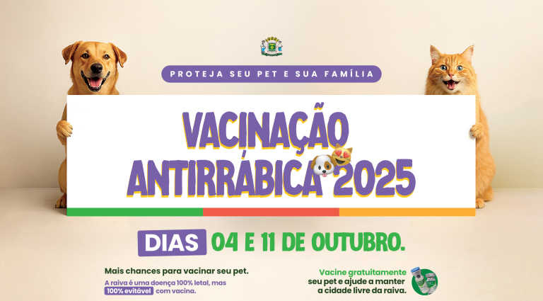 Prefeitura de Goiânia promove campanha de vacinação antirrábica para cães e gatos nos dias 4 e 11 de outubro 