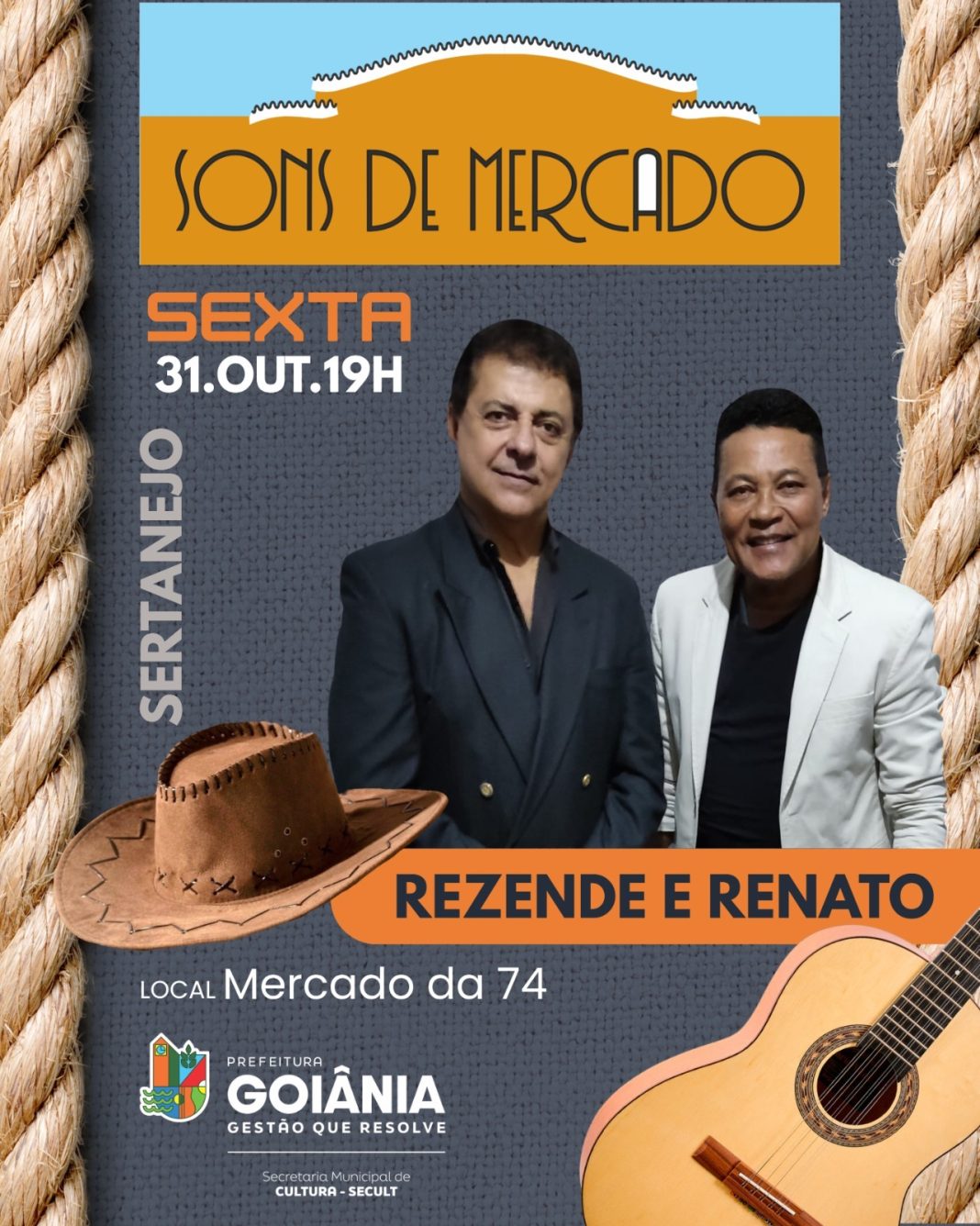 Projeto Sons de Mercado leva música sertaneja aos mercados da Vila Nova e da 74 nesta sexta-feira