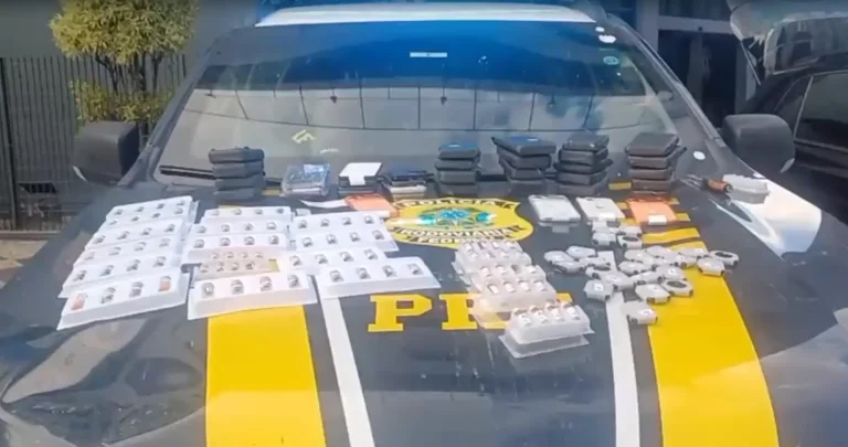 PRF faz nova grande apreensão de canetas emagrecedoras e celulares irregulares em Goiás 