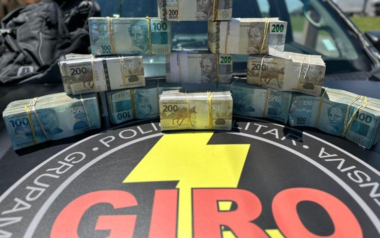 Idoso é preso com R$ 850 mil em espécie dentro de ônibus na BR-153, em Hidrolândia 