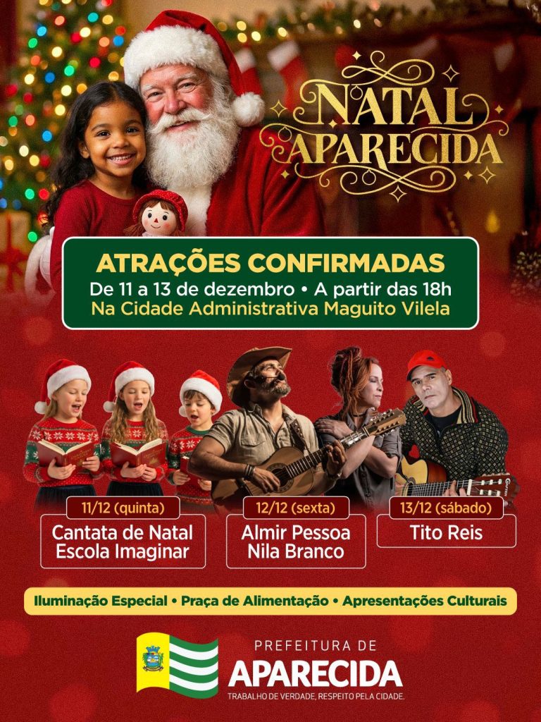 Atrações musicais movimentam fim de semana do Natal Aparecida na Praça de Alimentação da Cidade Administrativa 