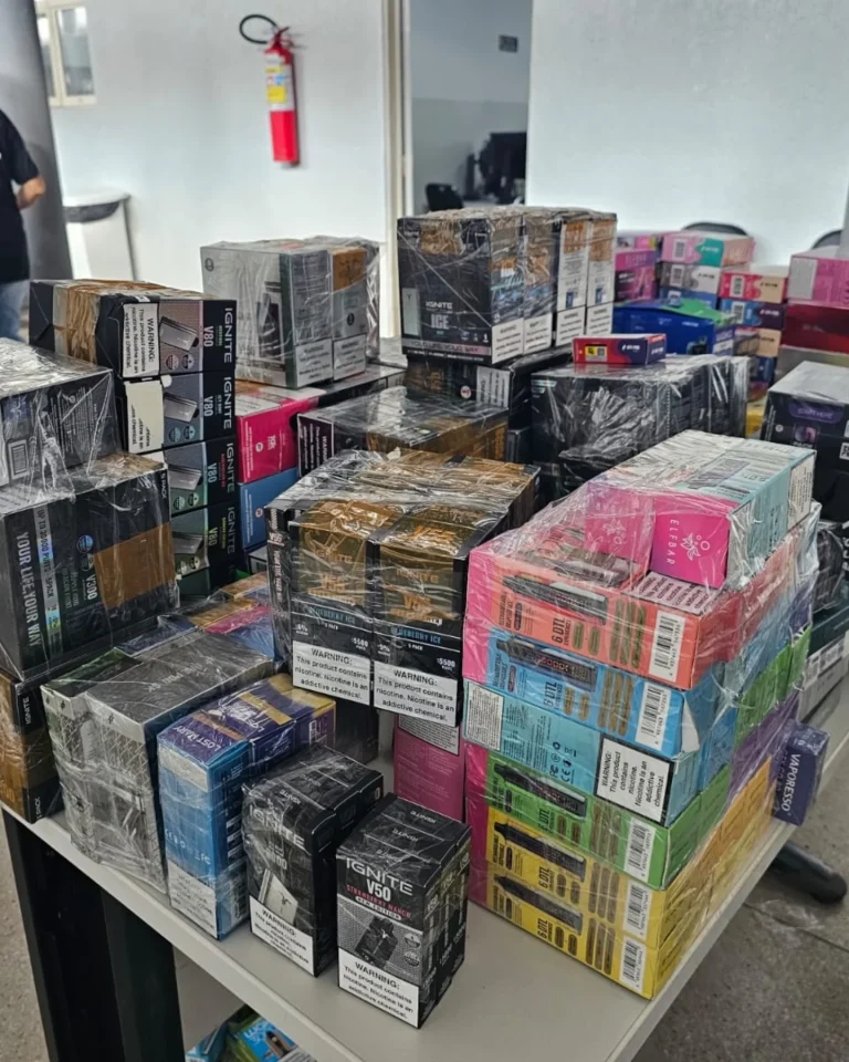 Polícia Civil apreende R$ 100 mil em cigarros eletrônicos em camelódromo do setor Campinas, em Goiânia 