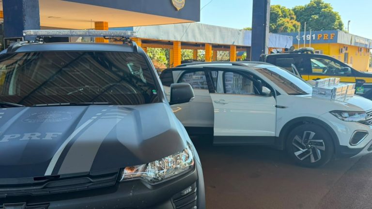 PRF apreende 20 mil maços de cigarros contrabandeados após perseguição em Mineiros